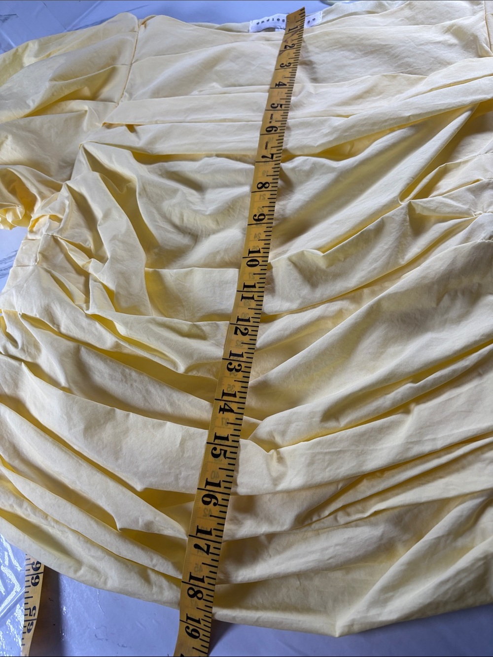 Endless Rose Yellow Ruched Puff Sleeve Blouse Romantic Coquette M Feminine Top - Picture 15 of 15